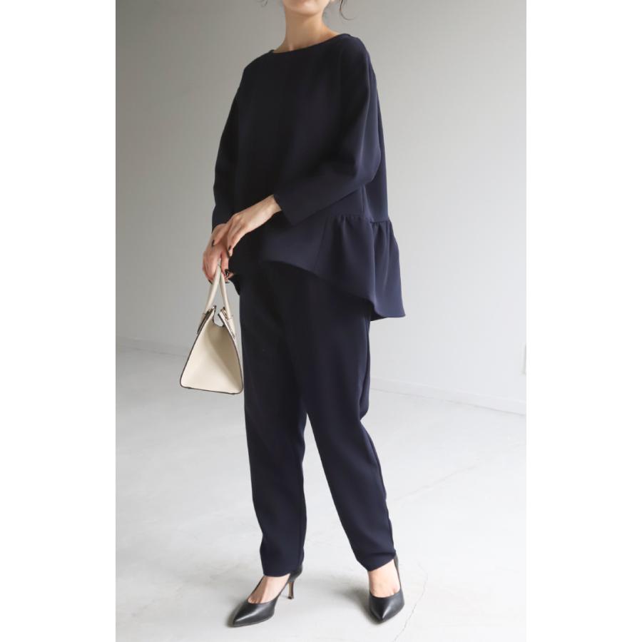 セットアップ フォーマル 2点セット パンツ トップス 体型カバー レディース パンツスーツ スーツ バックフリル | HUG.U | 05
