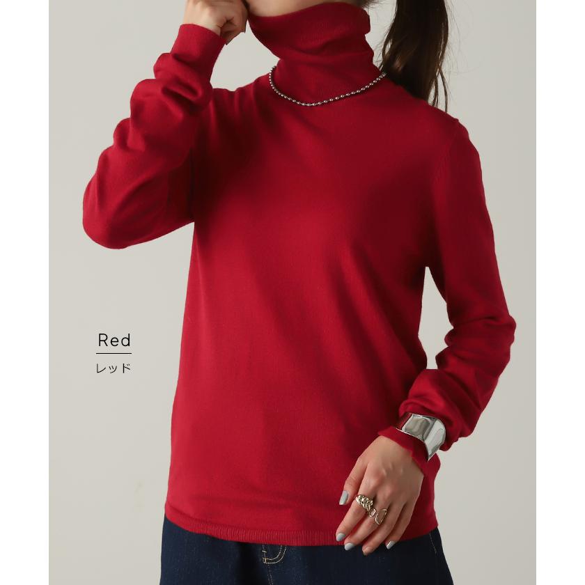 ニット インナー タートル レディース タートルネック トップス カットソー リブ タートルニット ハイネック | HUG.U | 25