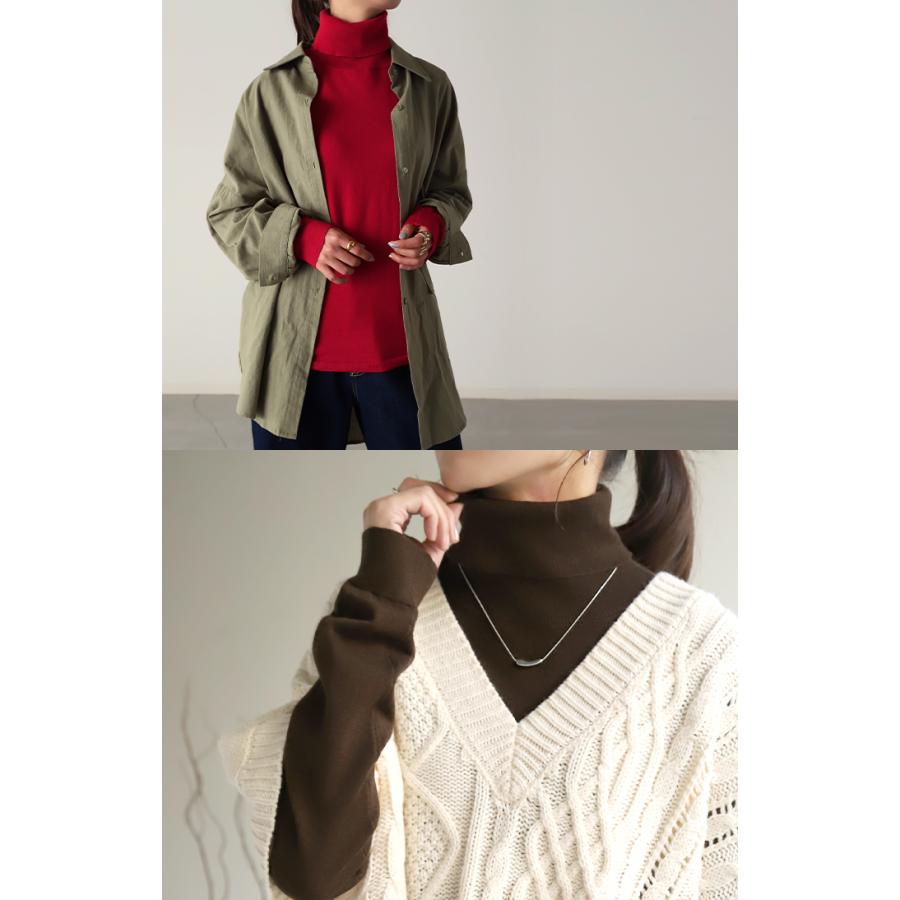 ニット インナー タートル レディース タートルネック トップス カットソー リブ タートルニット ハイネック | HUG.U | 10