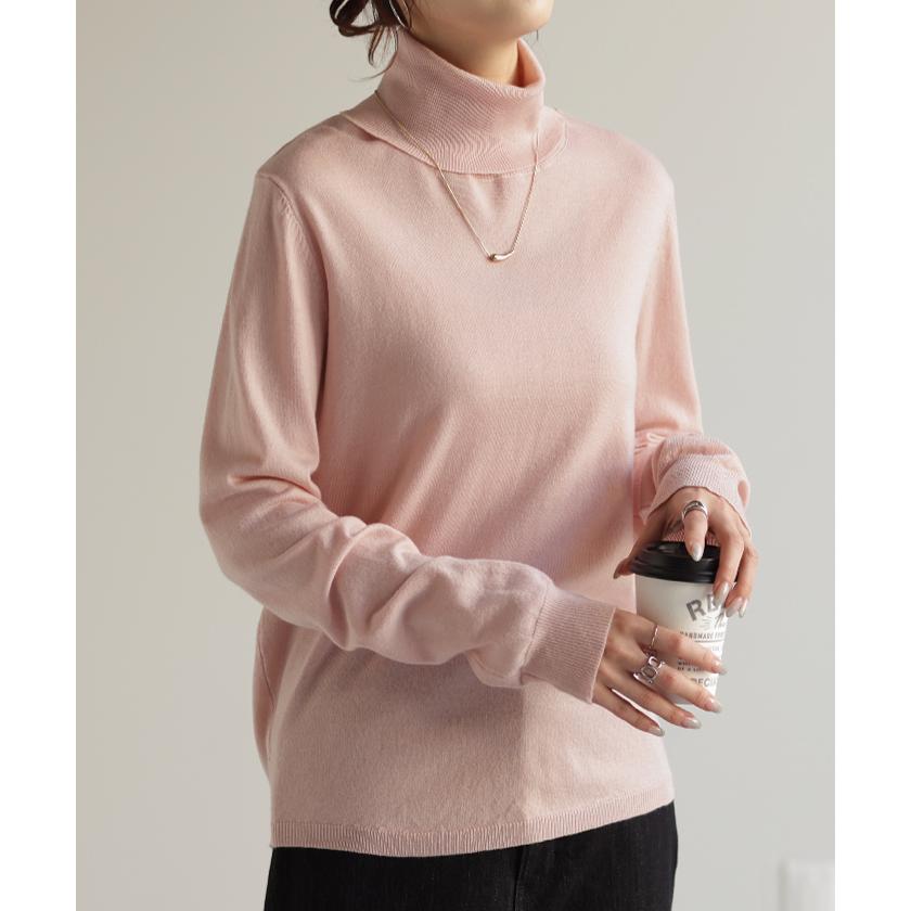 ニット インナー タートル レディース タートルネック トップス カットソー リブ タートルニット ハイネック | HUG.U | 11