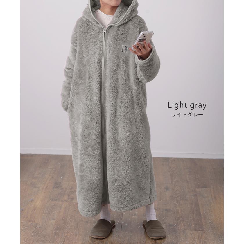ルームウェア レディース 着る毛布 あったか 暖か 部屋着 ボア ロング ロングワンピース パーカー パーカーワンピ 起毛 | HUG.U | 25