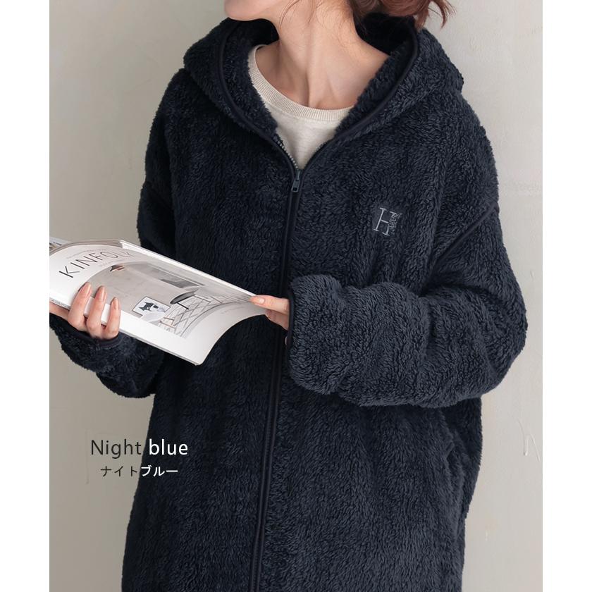 ルームウェア レディース 着る毛布 あったか 暖か 部屋着 ボア ロング ロングワンピース パーカー パーカーワンピ 起毛 | HUG.U | 27