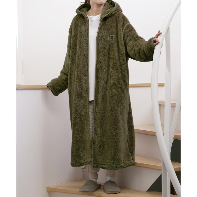 ルームウェア レディース 着る毛布 あったか 暖か 部屋着 ボア ロング ロングワンピース パーカー パーカーワンピ 起毛 | HUG.U | 13