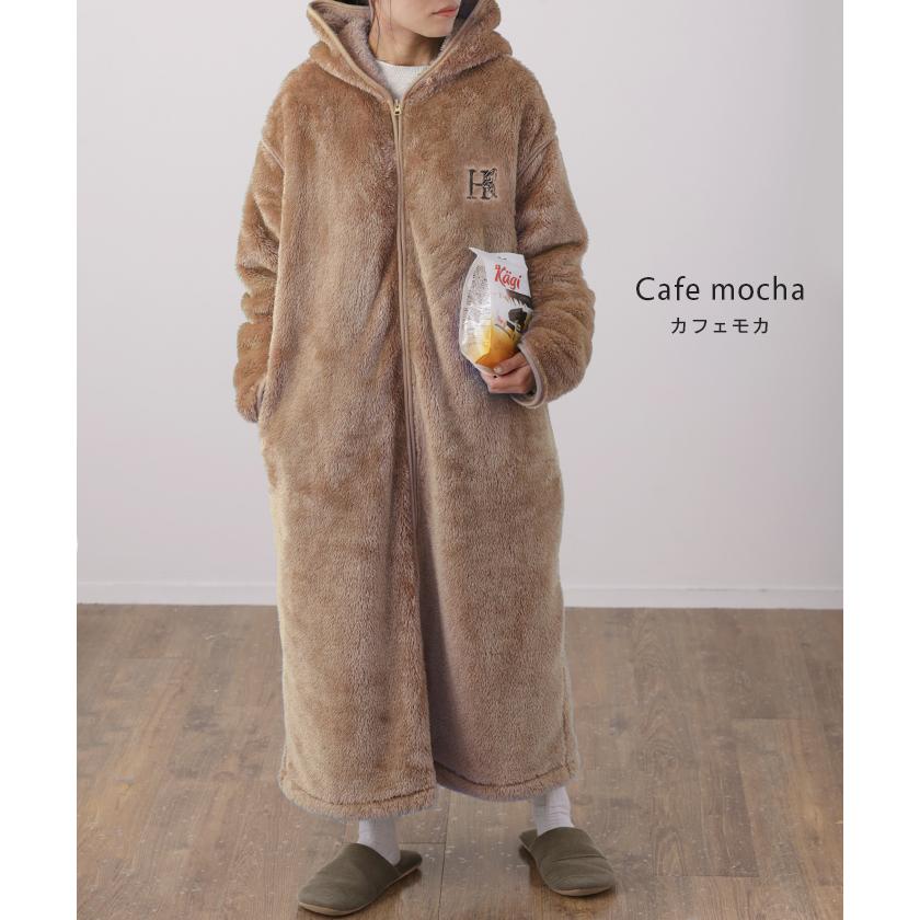 ルームウェア レディース 着る毛布 あったか 暖か 部屋着 ボア ロング ロングワンピース パーカー パーカーワンピ 起毛 | HUG.U | 14