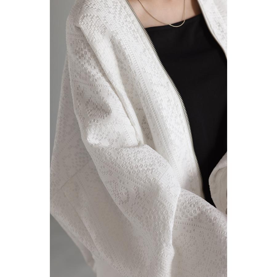 ブルゾン レース 甘辛MIX レディース アウター ジャンパー MA-1 ライトアウター 羽織 ドルマン 体型カバー | HUG.U | 12