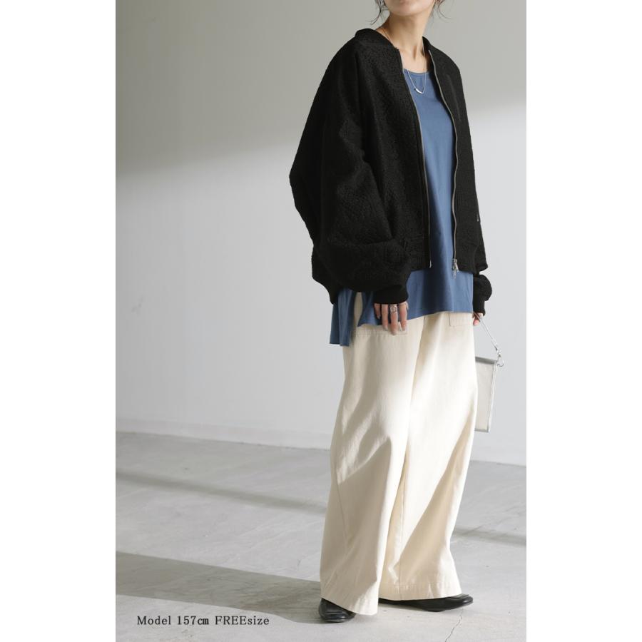 ブルゾン レース 甘辛MIX レディース アウター ジャンパー MA-1 ライトアウター 羽織 ドルマン 体型カバー | HUG.U | 07