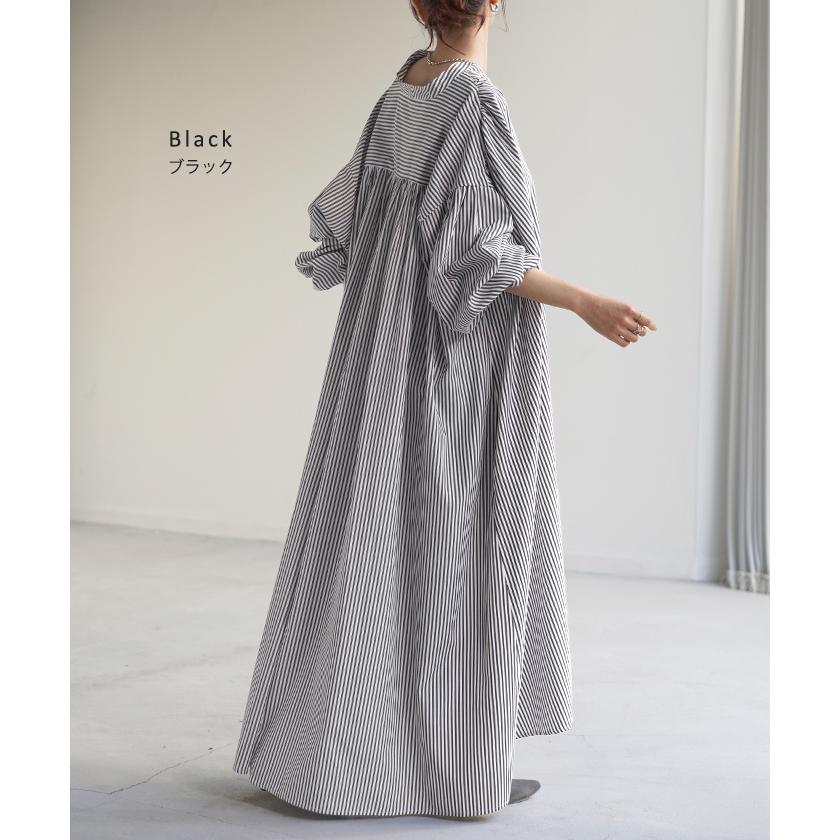 ワンピース ワンピ シャツ シワになりにくい シャツワンピ シャツワンピース ワンピース バックシャン ストライプ | HUG.U | 13
