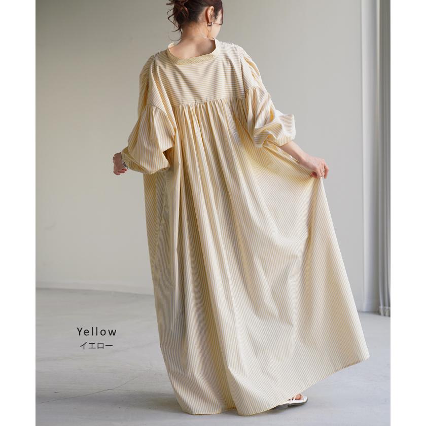 ワンピース ワンピ シャツ シワになりにくい シャツワンピ シャツワンピース ワンピース バックシャン ストライプ | HUG.U | 15