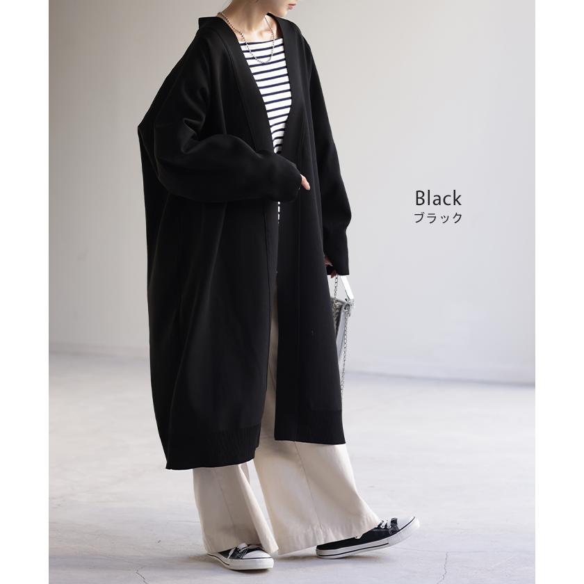 カーディガン スポンジ ニット 縦長 ロングカーディガン ロングカーデ レディース セーター トップス ライトアウター | HUG.U | 21