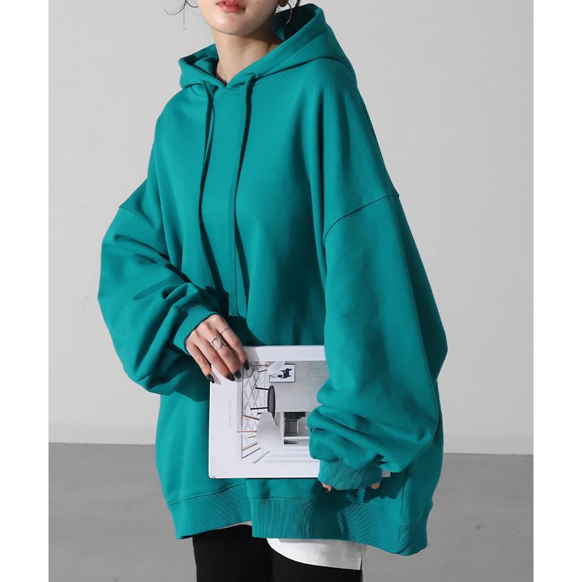 パーカー カラバリ豊富 オーバーサイズ 体型カバー 綿100 トレーナー アウター レディース ライトアウター 2411sl | HUG.U | 28