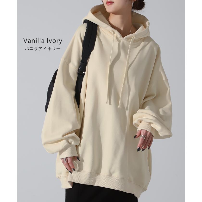 HUG.U パーカー カラバリ豊富 オーバーサイズ 体型カバー 綿100