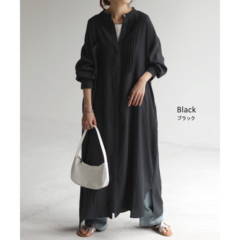 ワンピース ロング 麻混 ナチュラル シャツ シャツワンピース ワンピ レディース ロングワンピース ロングワンピ | HUG.U | 13