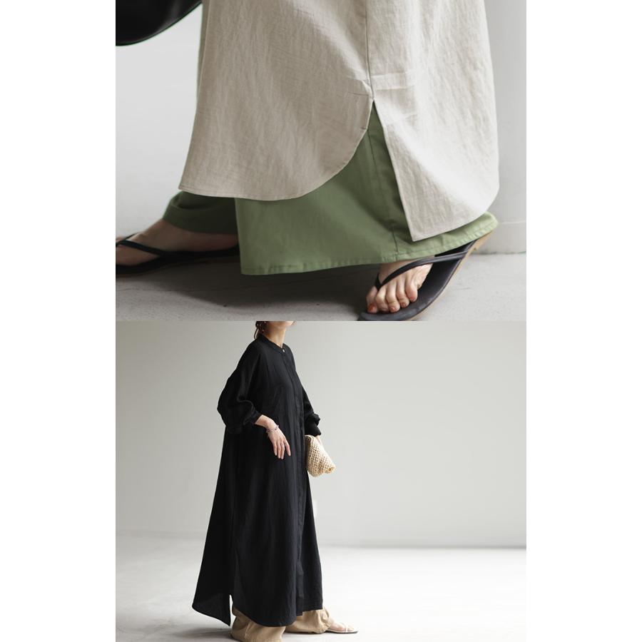 ワンピース ロング 麻混 ナチュラル シャツ シャツワンピース ワンピ レディース ロングワンピース ロングワンピ | HUG.U | 15