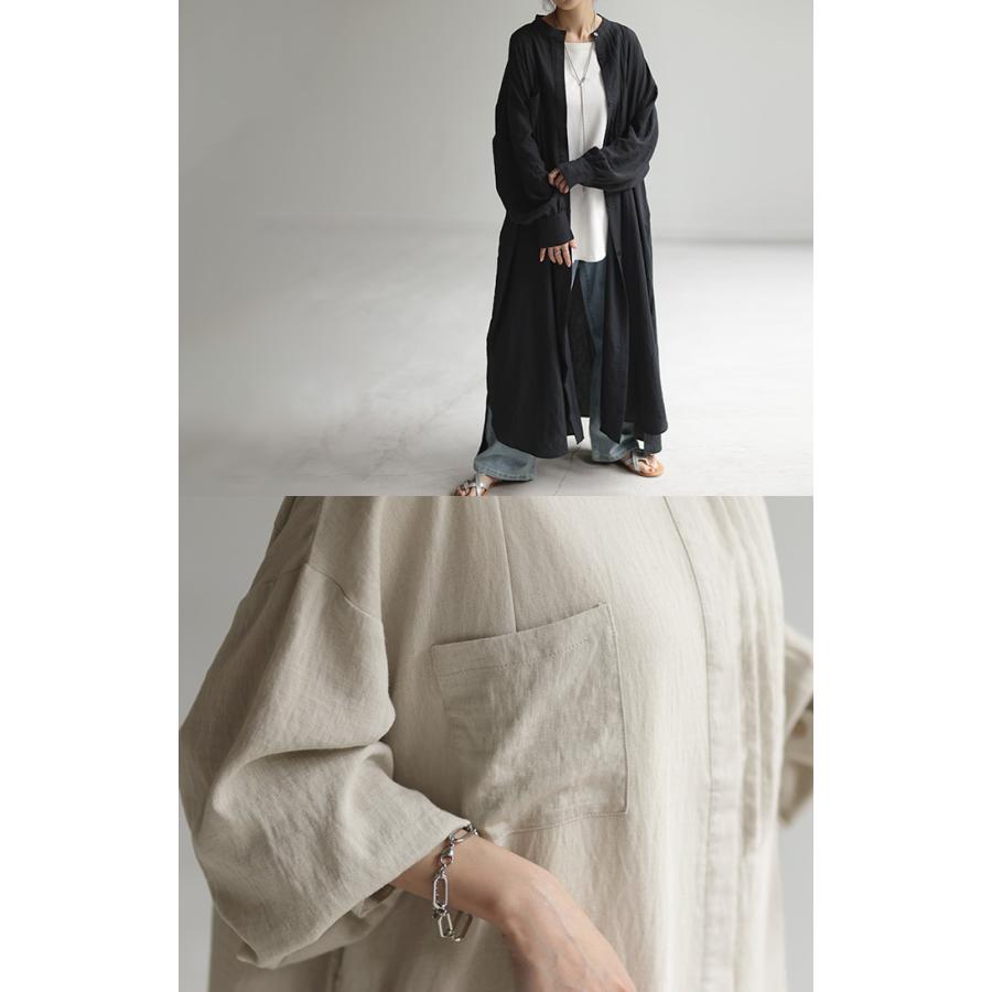 ワンピース ロング 麻混 ナチュラル シャツ シャツワンピース ワンピ レディース ロングワンピース ロングワンピ | HUG.U | 17