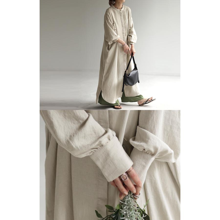 ワンピース ロング 麻混 ナチュラル シャツ シャツワンピース ワンピ レディース ロングワンピース ロングワンピ | HUG.U | 20