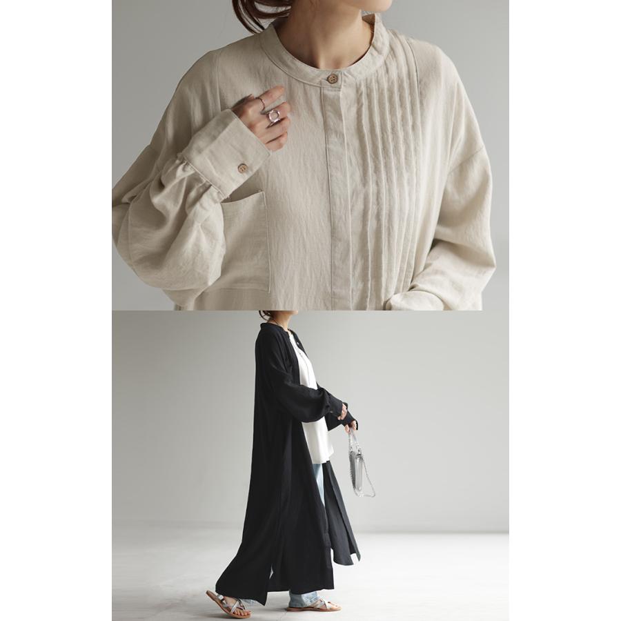 ワンピース ロング 麻混 ナチュラル シャツ シャツワンピース ワンピ レディース ロングワンピース ロングワンピ | HUG.U | 07