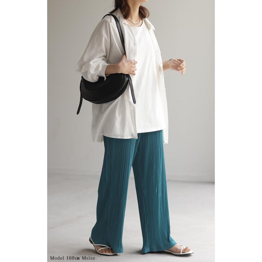 SALE パンツ 腹巻き 切れる リブパンツ プリーツ セルフカット ワイドパンツ レディース ボトムス リブ カットオフ | HUG.U | 17