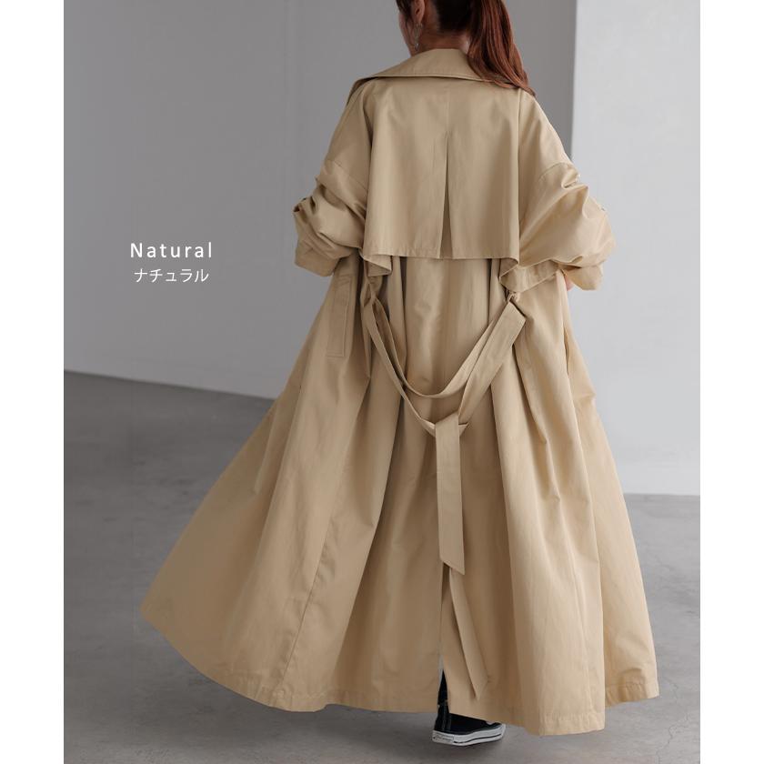 トレンチコート レディース 軽い アウター トレンチ コート ロング ロングコート ライトアウター 薄手 軽量 マキシ 2411sl | HUG.U | 15