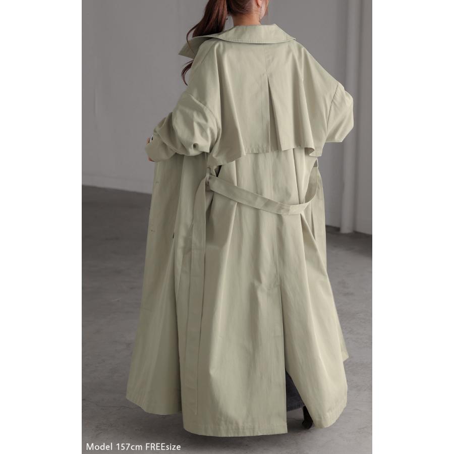 トレンチコート レディース 軽い アウター トレンチ コート ロング ロングコート ライトアウター 薄手 軽量 マキシ 2411sl | HUG.U | 18