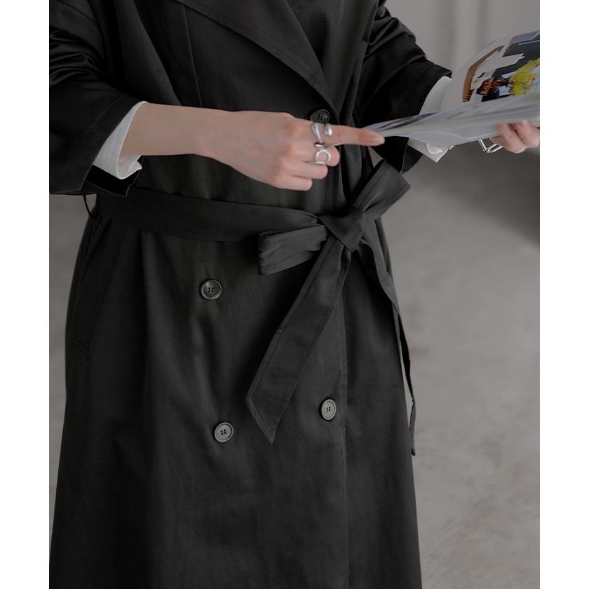 トレンチコート レディース 軽い アウター トレンチ コート ロング ロングコート ライトアウター 薄手 軽量 マキシ 2411sl | HUG.U | 20