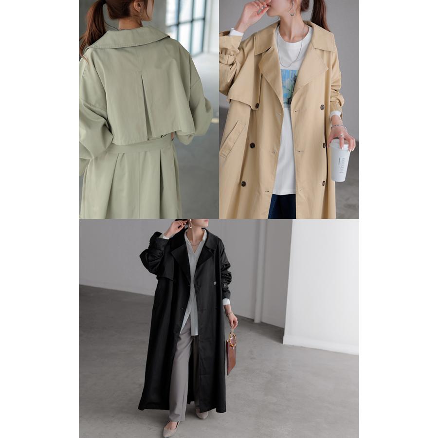 トレンチコート レディース 軽い アウター トレンチ コート ロング ロングコート ライトアウター 薄手 軽量 マキシ 2411sl | HUG.U | 22