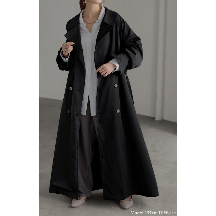 トレンチコート レディース 軽い アウター トレンチ コート ロング ロングコート ライトアウター 薄手 軽量 マキシ 2411sl | HUG.U | 08