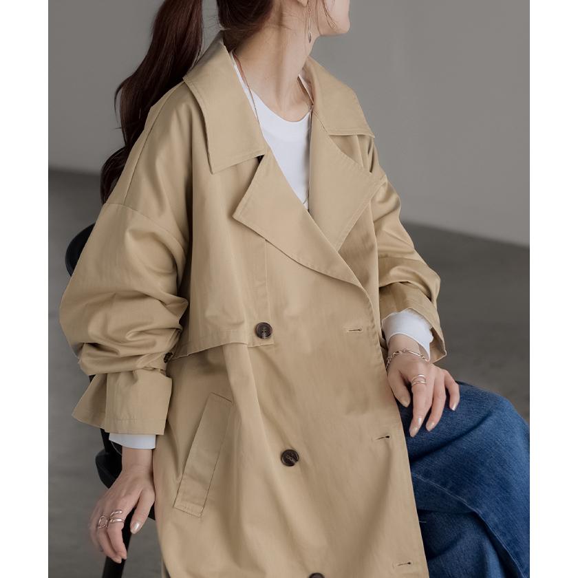 トレンチコート レディース 軽い アウター トレンチ コート ロング ロングコート ライトアウター 薄手 軽量 マキシ 2411sl | HUG.U | 11