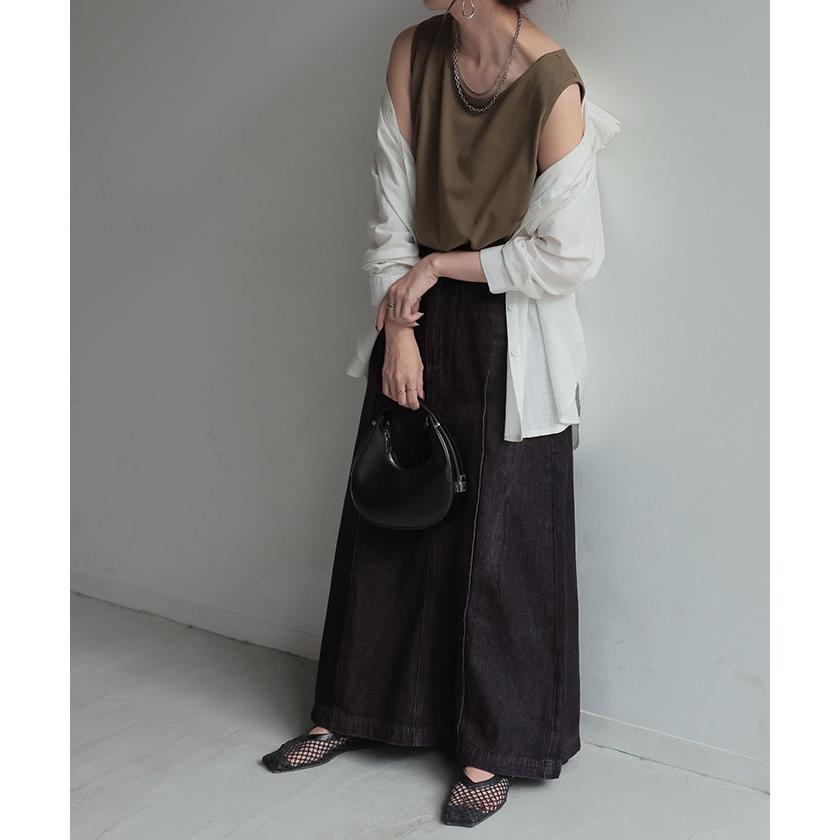 スカート デニム ロング レディース ボトムス デニムスカート ロングスカート Aライン ハイウエスト | HUG.U | 19