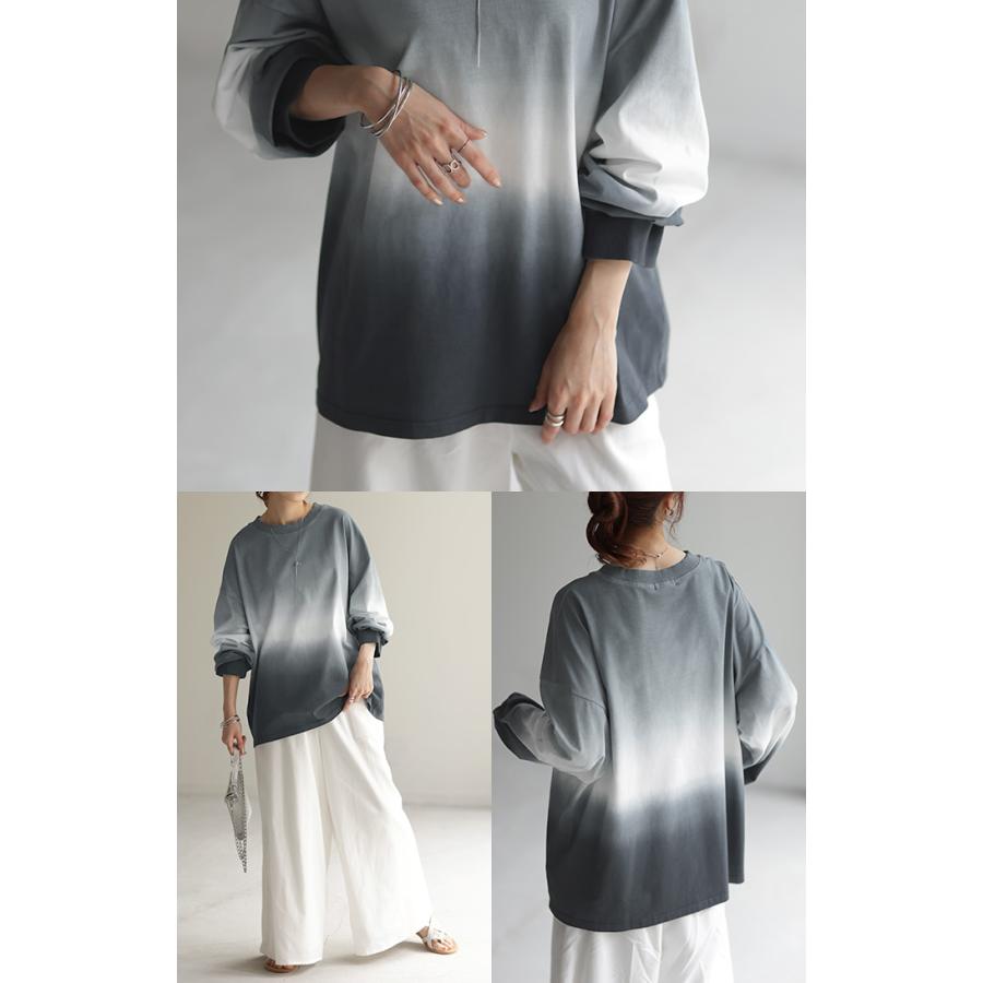 HUG.U（ハグユー） ロンT グラデーション トップス 綿100 レディース