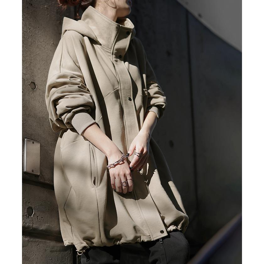 DOUDOU ドゥドゥ ボンディングパーカー ブラウン フード 春秋冬