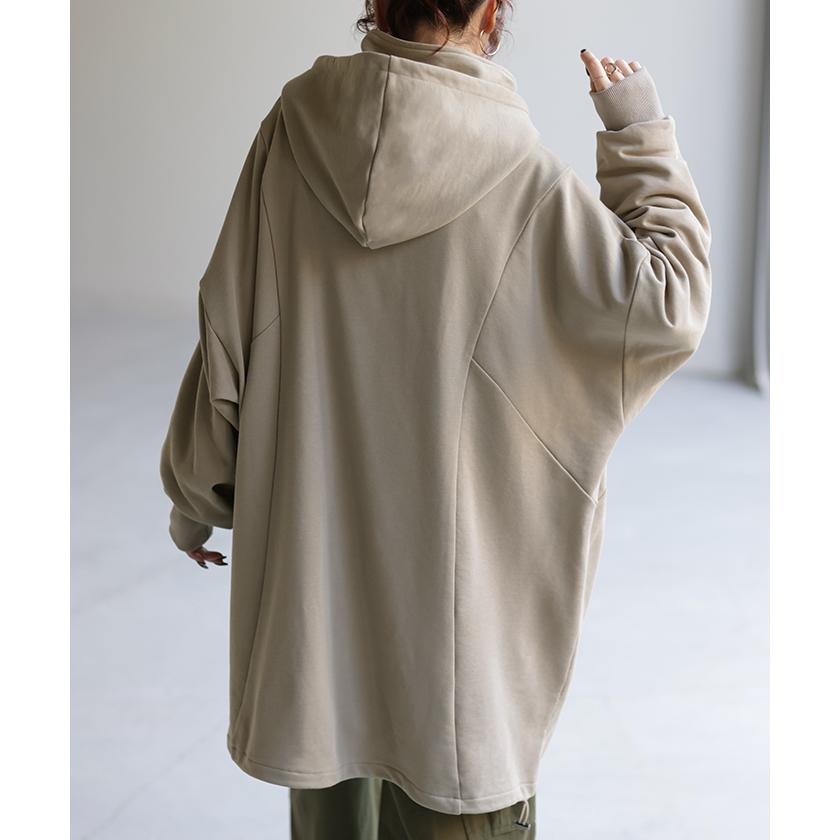 パーカー 超ゆったり 変形 スウェット 体型カバー レディース アウター ライトアウター トップス 変形パーカー タイムセールSW2 | HUG.U | 09