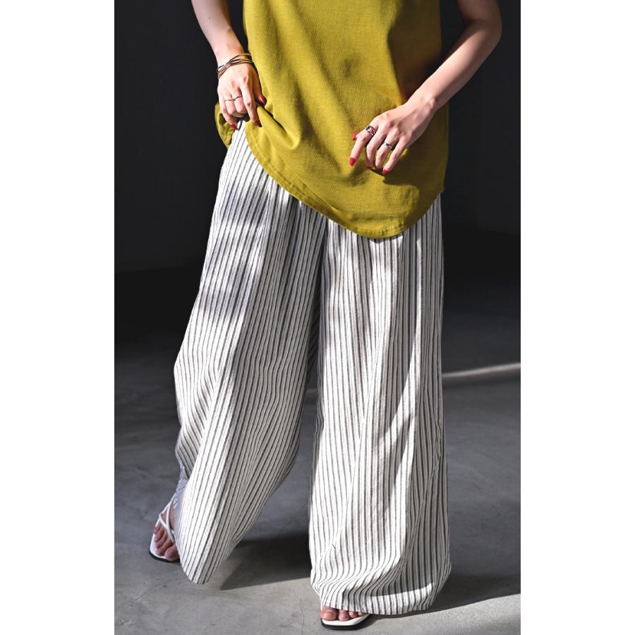 パンツ ダブル コットン パンツ レディース ロング ワイドパンツ ワイド 選べる丈 涼しい 透けない 無地 | HUG.U | 14