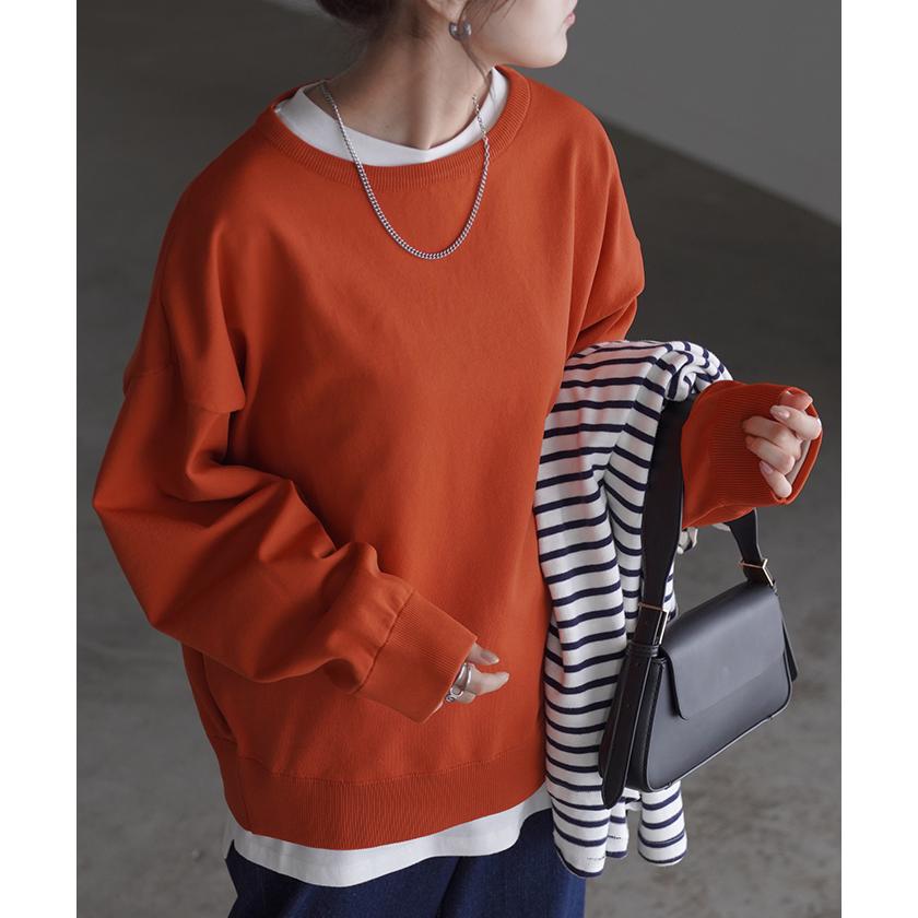 ニット 軽量 スポンジニット レディース プルオーバー セーター トレーナー トップス 軽い スポンジ 長袖 | HUG.U | 19