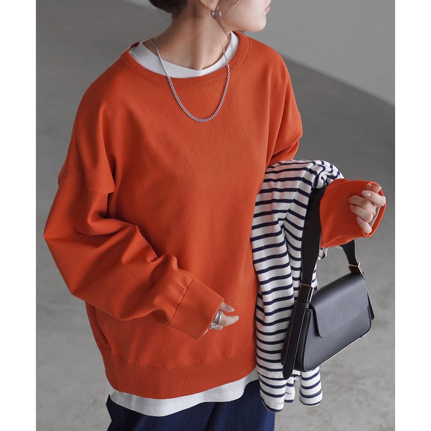 ニット 軽量 スポンジニット レディース プルオーバー セーター トレーナー トップス 軽い スポンジ 長袖 | HUG.U | 20