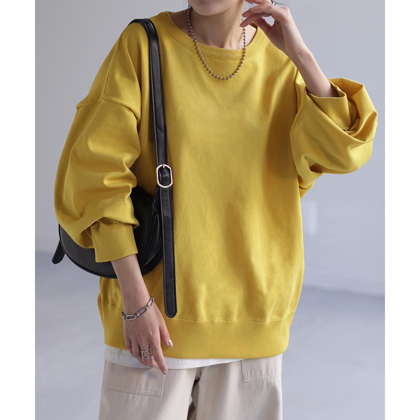 ニット 軽量 スポンジニット レディース プルオーバー セーター トレーナー トップス 軽い スポンジ 長袖 | HUG.U | 16