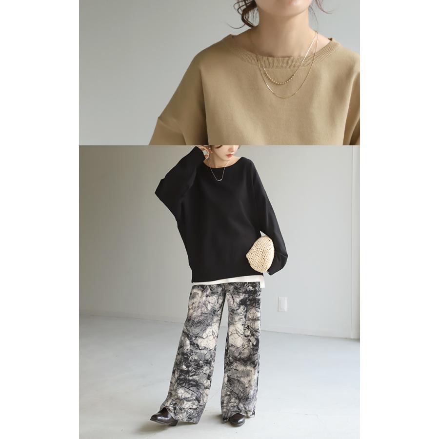 ニット 軽量 スポンジニット レディース プルオーバー セーター トレーナー トップス 軽い スポンジ 長袖 | HUG.U | 18