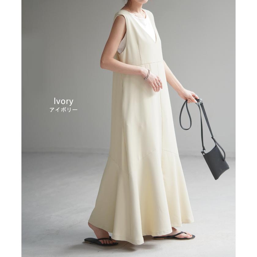 ワンピース マーメイド Aライン ロングワンピース ノースリーブ レディース ロング ロングワンピ マキシ | HUG.U | 13