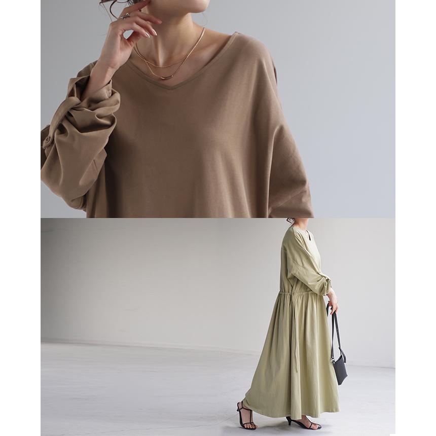 ワンピース ワンピ Aライン ドロスト レディース カットソー マキシワンピ ロングワンピース ロングワンピ | HUG.U | 11