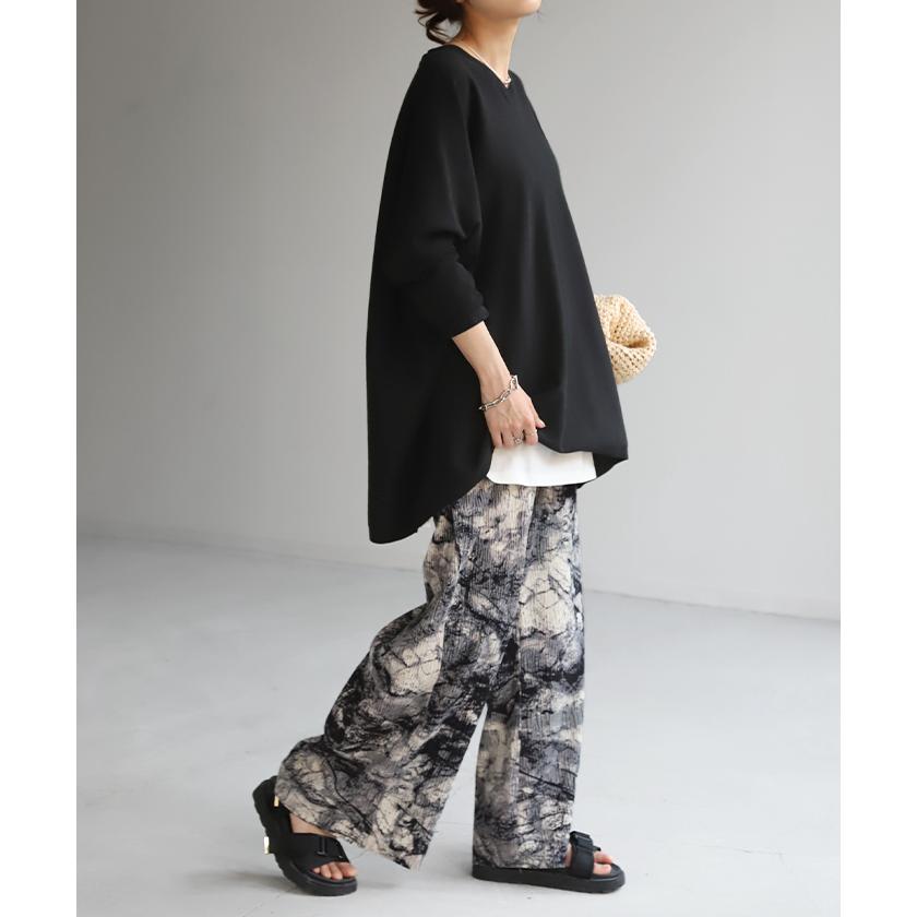 ニット 体型カバー 薄手 トップス レイヤード レディース ドルマントップス セーター Vネック ゆったり | HUG.U | 13