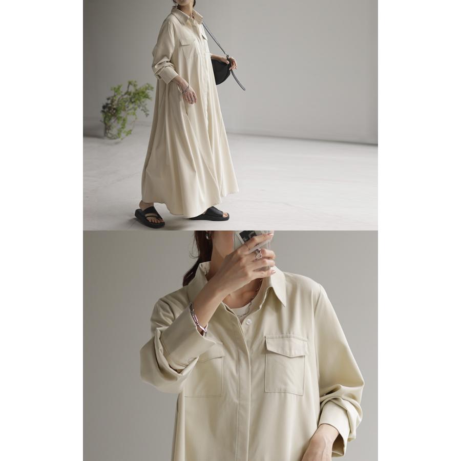 ワンピース シャツ 体型カバー レディース トップス チュニック ロングシャツ ロング 長袖 シャツワンピ | HUG.U | 13