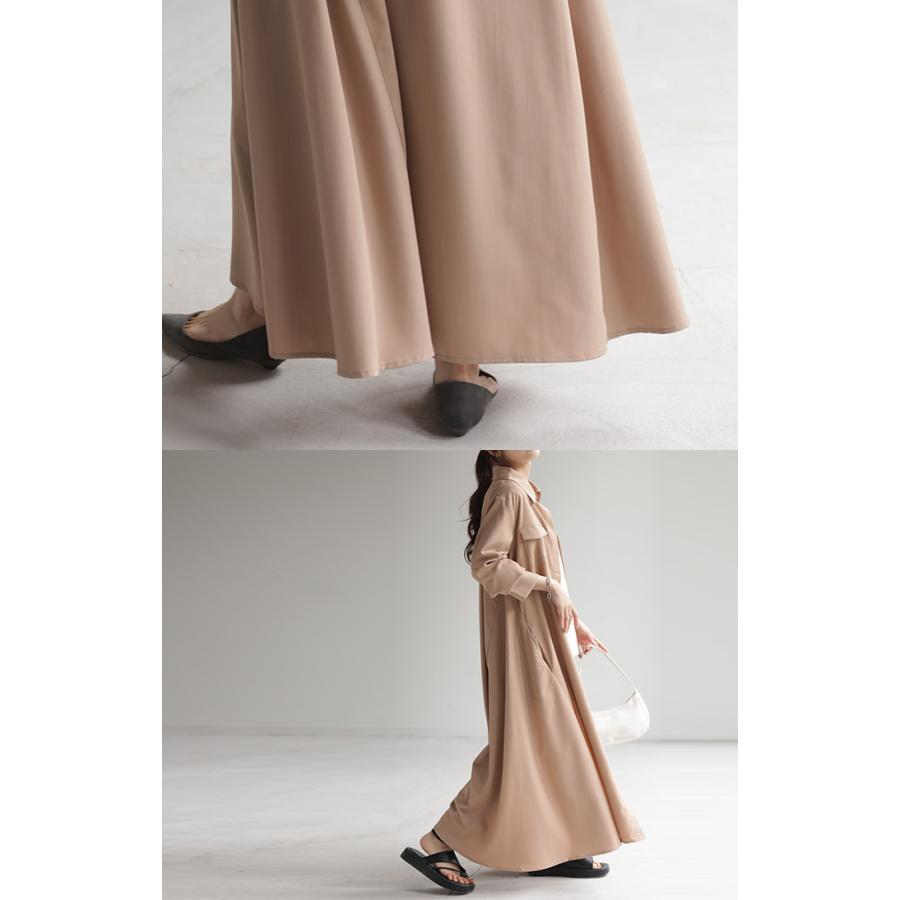 ワンピース シャツ 体型カバー レディース トップス チュニック ロングシャツ ロング 長袖 シャツワンピ | HUG.U | 17