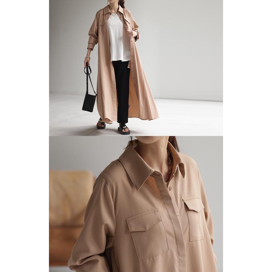 ワンピース シャツ 体型カバー レディース トップス チュニック ロングシャツ ロング 長袖 シャツワンピ | HUG.U | 18