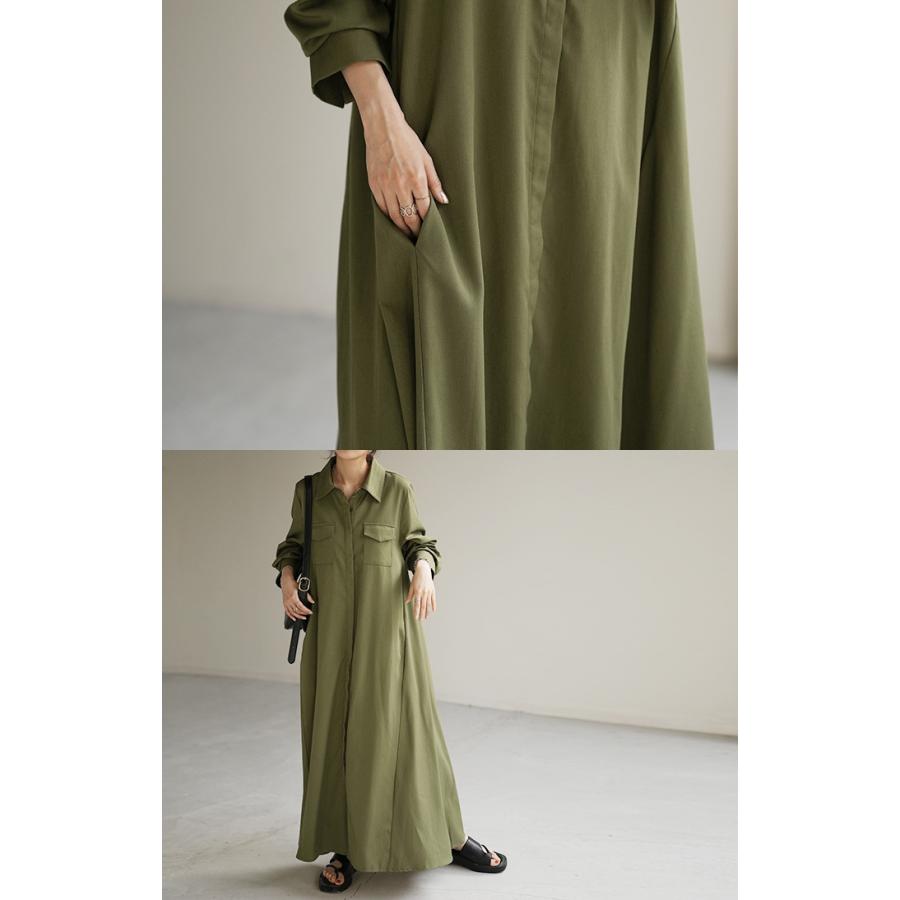 ワンピース シャツ 体型カバー レディース トップス チュニック ロングシャツ ロング 長袖 シャツワンピ | HUG.U | 21