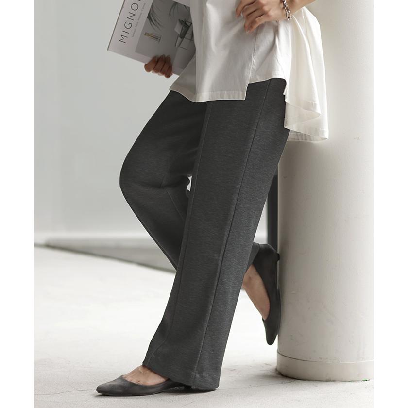 パンツ 超伸び カラーパンツ レディース センターライン スラックス ワイドパンツ ロング ジャージー 大きいサイズ | HUG.U | 27