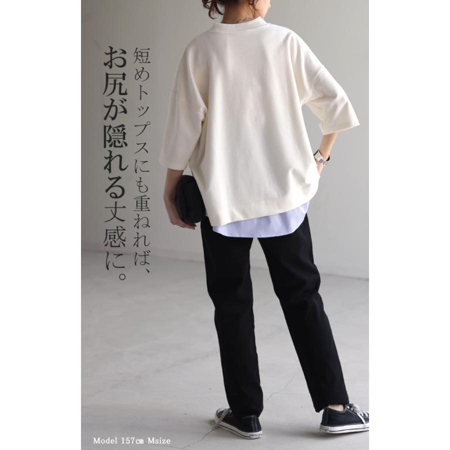 つけ裾 レイヤード 付け裾 シャツ レディース 重ね着風 つけすそ ラウンドカット フェイクレイヤード シャツ | HUG.U | 23