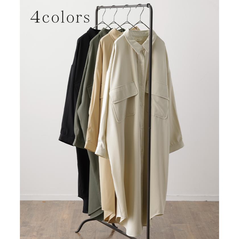シャツ 体型カバー カラーシャツ トップス レディース チュニック ロングシャツ ロング 長袖 シャツワンピ | HUG.U | 12