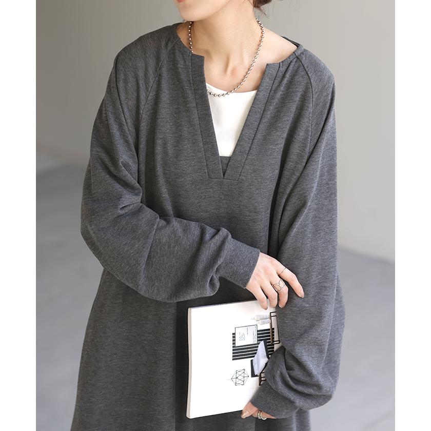 HUG.U（ハグユー） ワンピース ワンピ ヘンリーネック Aライン ロング