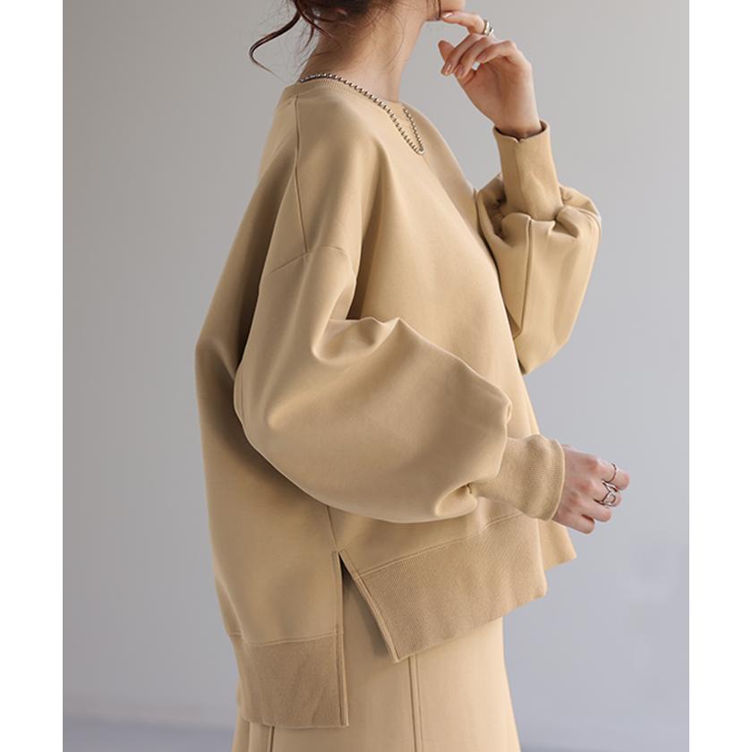 トップス スウェット 別売り セットアップ可 ジャスト丈 レディース トレーナー 無地 ドルマンスリーブ | HUG.U | 17