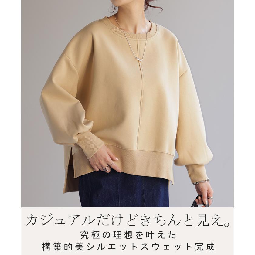 トップス スウェット 別売り セットアップ可 ジャスト丈 レディース トレーナー 無地 ドルマンスリーブ | HUG.U | 05