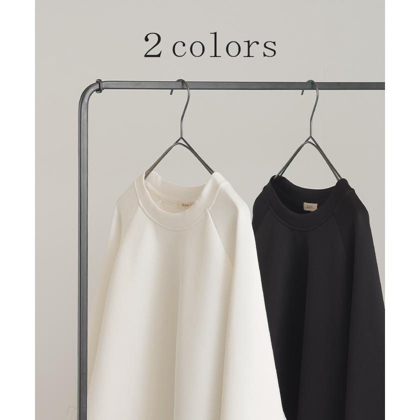 トップス ドロスト チュニック ドッキング プルオーバー ダンボール レディース ニット ロング 長袖 長い ボリュームスリーブ ドルマン クルーネック ツイル | HUG.U | 12